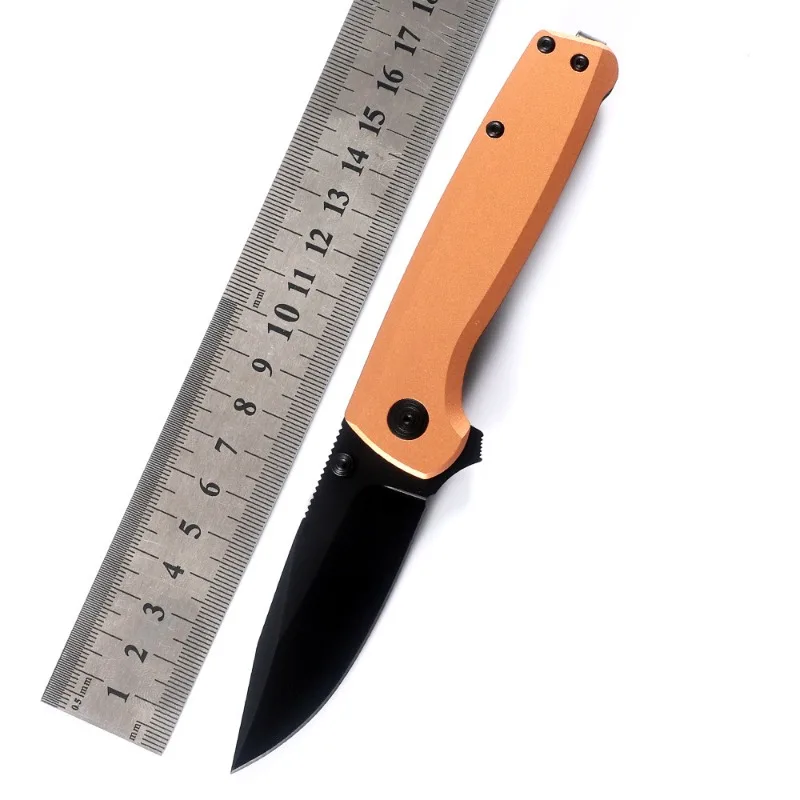 

XR Outdoor Camping Folding Knife D2 Blade Purple Copper Handle Pocket Survival Tactical Hunting Utility Fruit Knives CED Tools