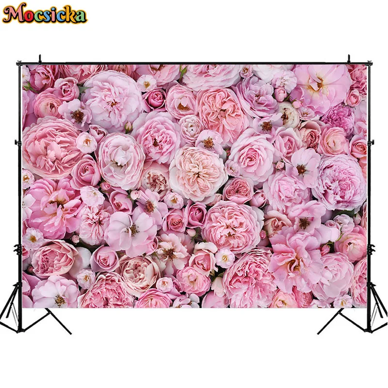 Floral Flowers Backdrops For Photography Baby Shower Bridal Wedding Birthday Party Decor Photo Background Mariage Ceremony Props