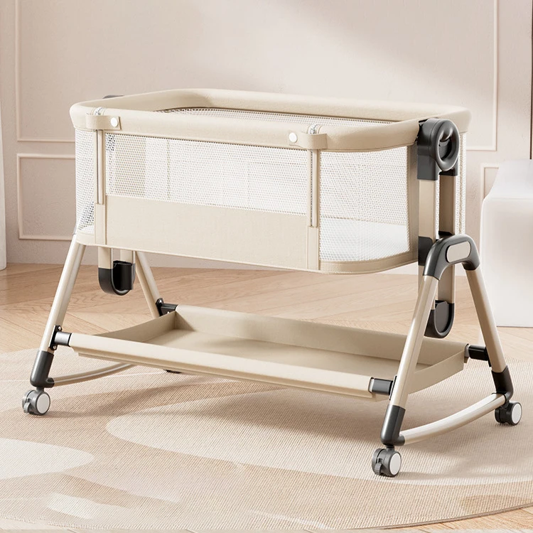 

Высококачественная современная стильная легко собрать нетоксичная окрашенная складная детская кроватка с подушечкой для кормления