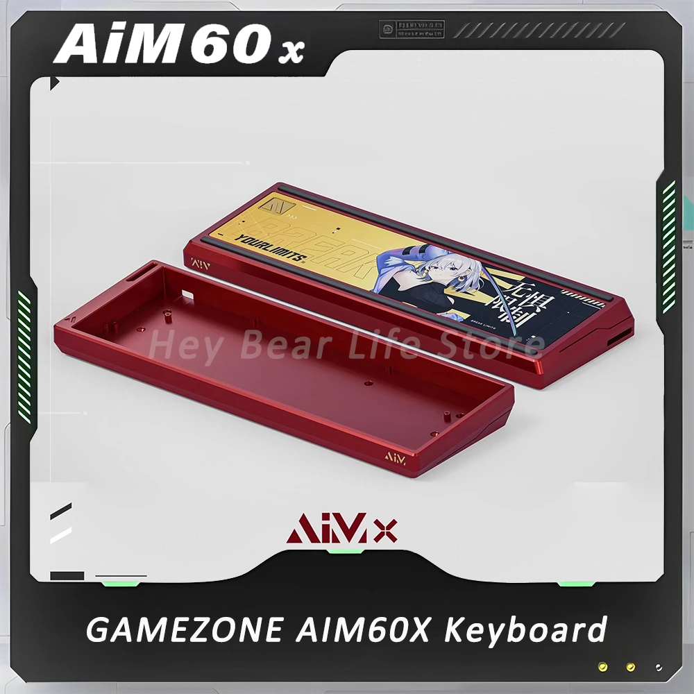 GAMEZONE AIM60X Gaming Keyboard Kit Wooting60HE Magnetic Switch Keyboard Kit Anime GH60 Aluminum Customized PC Accessories Gift