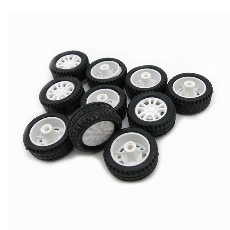 20pcs Mini Car Wheels 20mm*8mm Small Rubber Tires with 1.9mm Shaft Hole for DIY Toys RC Model Assembly Accessories