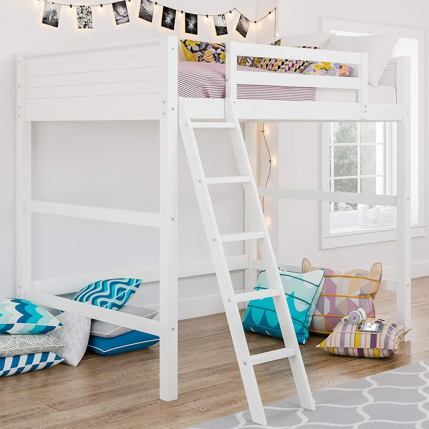 Denver Full Size Loft, White bed