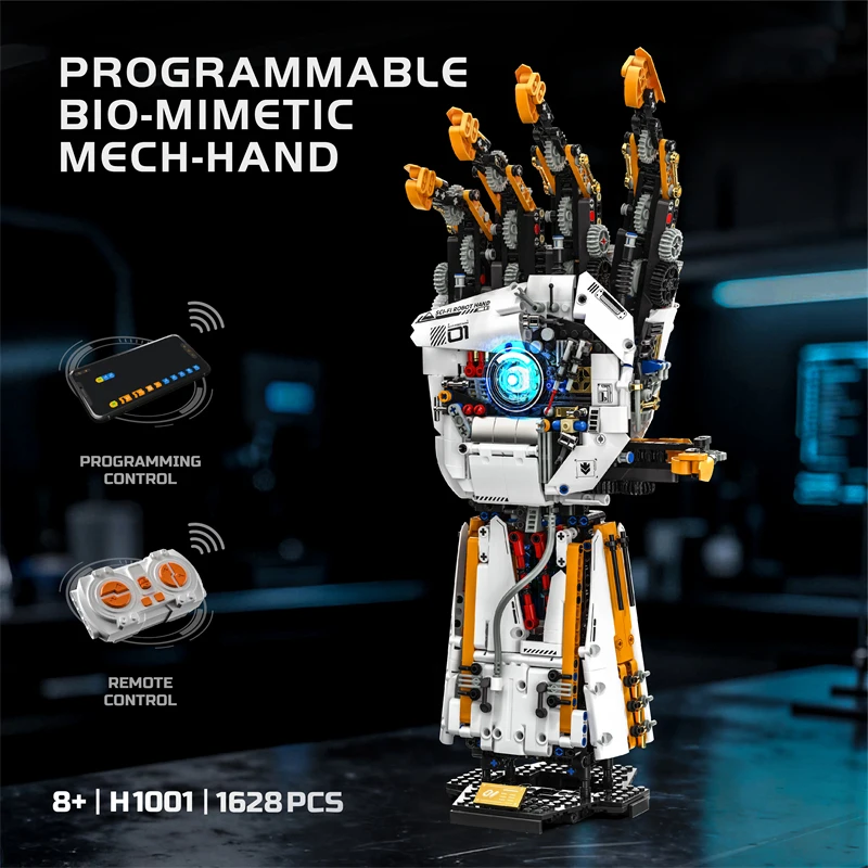 Programmable Bio-Mimetic Mech-hand Building Blocks Remote controlled Novel robotic arm STEM Educational toys holiday gift
