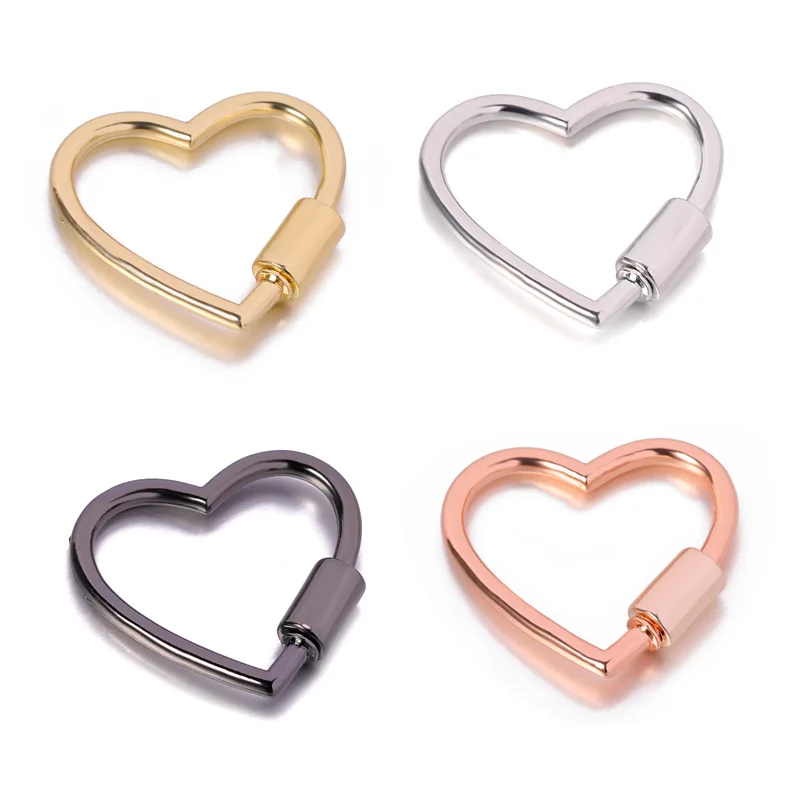 

New Minimalist Design Metal Heart shaped Open Keychain Handbag Strap Dog Chain Buckle Bag Hanging Rope Clip Hook Accessories