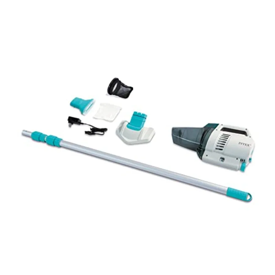 Aspiradora Inalámbrica Recargable ZR200 para Piscinas y Spas con Mango Telescópico y 2 Cabezales de Cepillo Intercambiables