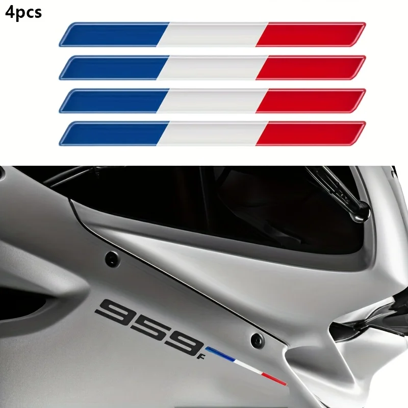 4 個の薄いフランス国旗ステッカーデカールフランスレーシングスポーツ樹脂デカールバッジ装飾イタリアの車バイクオートバイ用
