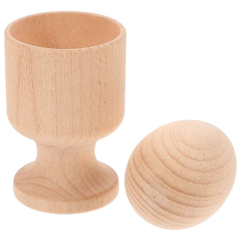 

1 Set of Hand Eye Coordination Toys Egg and Egg Cup Toy Wooden Toddler Toys Egg Cup and Egg Toy Wooden Sensory Toy