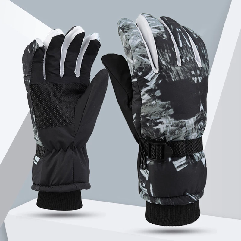 Guanti da sci da Snowboard invernali Unisex in pelle PU antiscivolo Touch Screen impermeabile moto ciclismo in pile guanti sportivi da neve calda