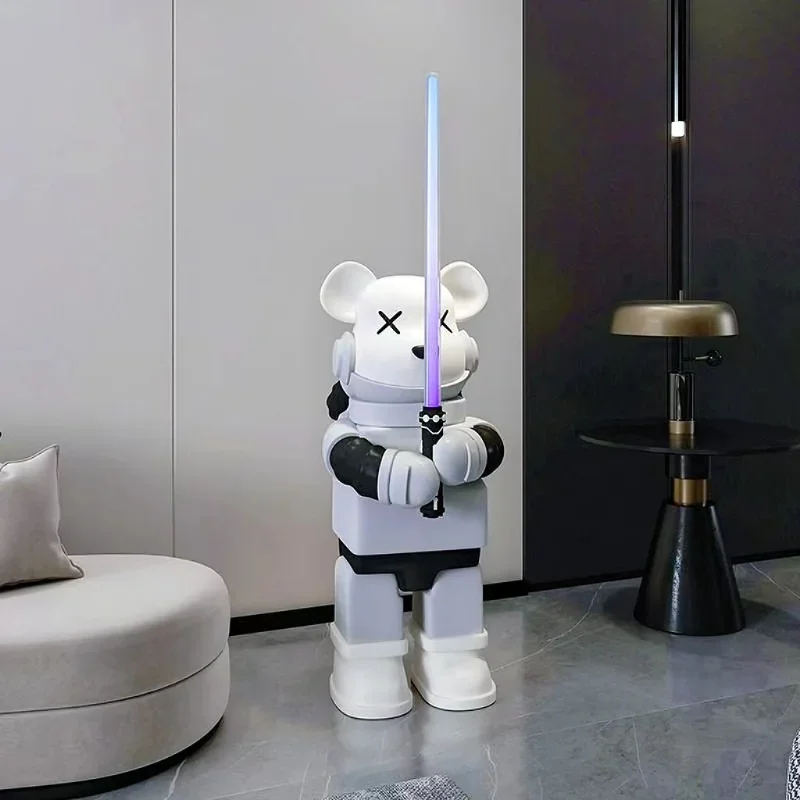 Trendy Toy Holding Lightsaber Bear, Large Ornament for Light, Luxury High-end Home, Large Figure, Next to TV Cabinet