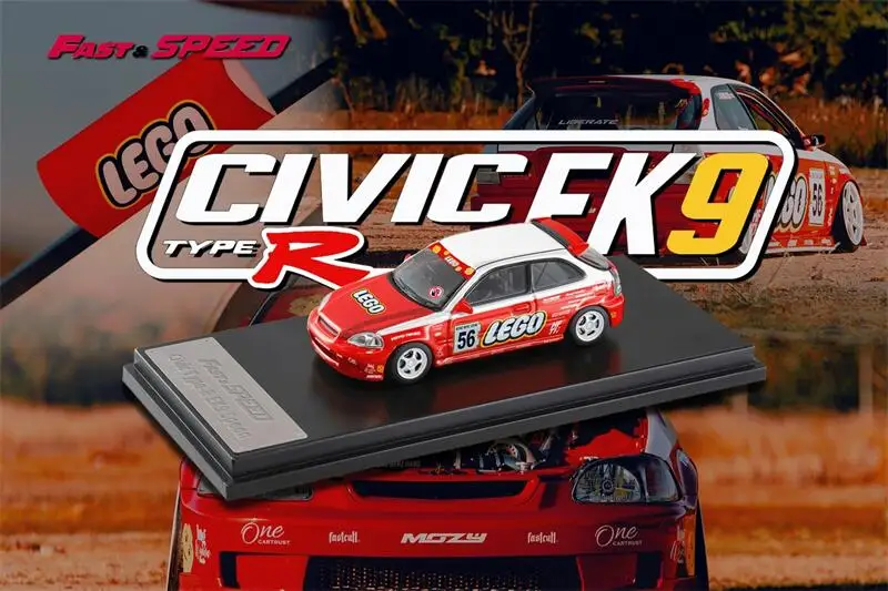 Fast Speed FS 1:64 Type-R Mk1 EK9 Red #56 limited999 Die-Cast Car Model Collection Miniature