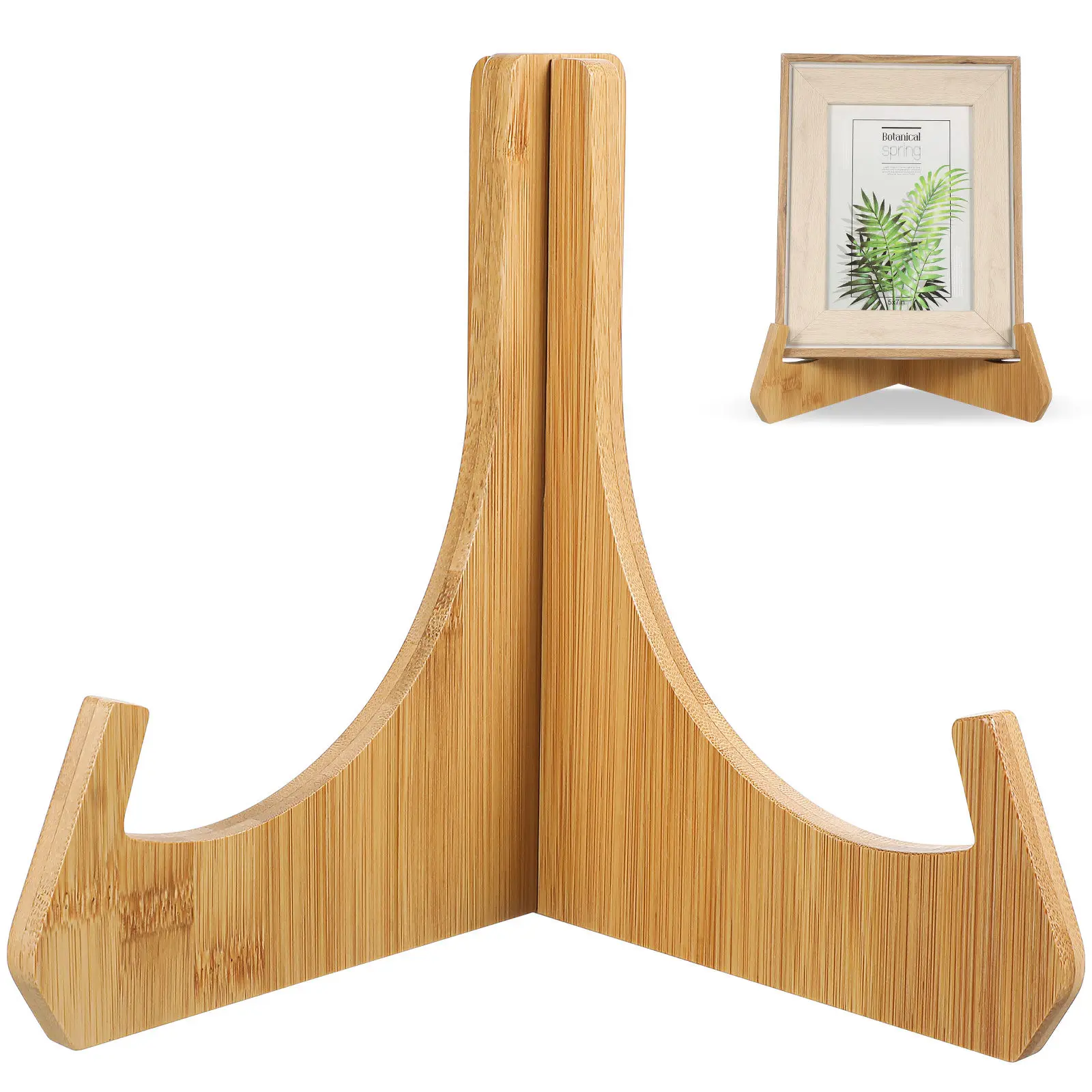 Wood Plate Display Stand Wooden Easel Holder Tabletop Decor Stable Plate Holder for Photo Plaque Cookbook Counter Display Stands