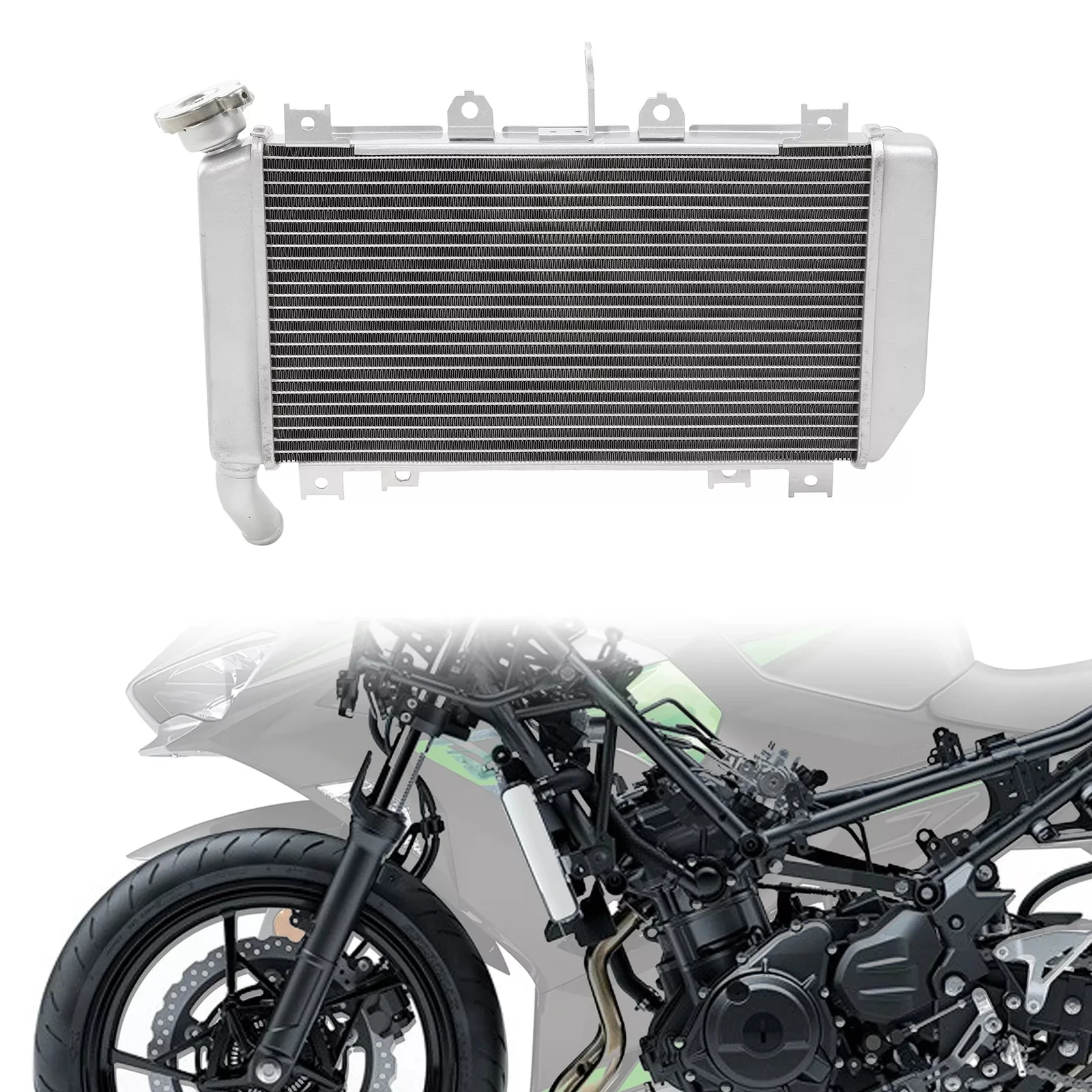 

Motorcycle Radiator Cooler Engine Cooling For Kawasaki Ninja 400 2018 2020 2021 2022 2023 Z400 2019 Ninja 500 Z500 2024