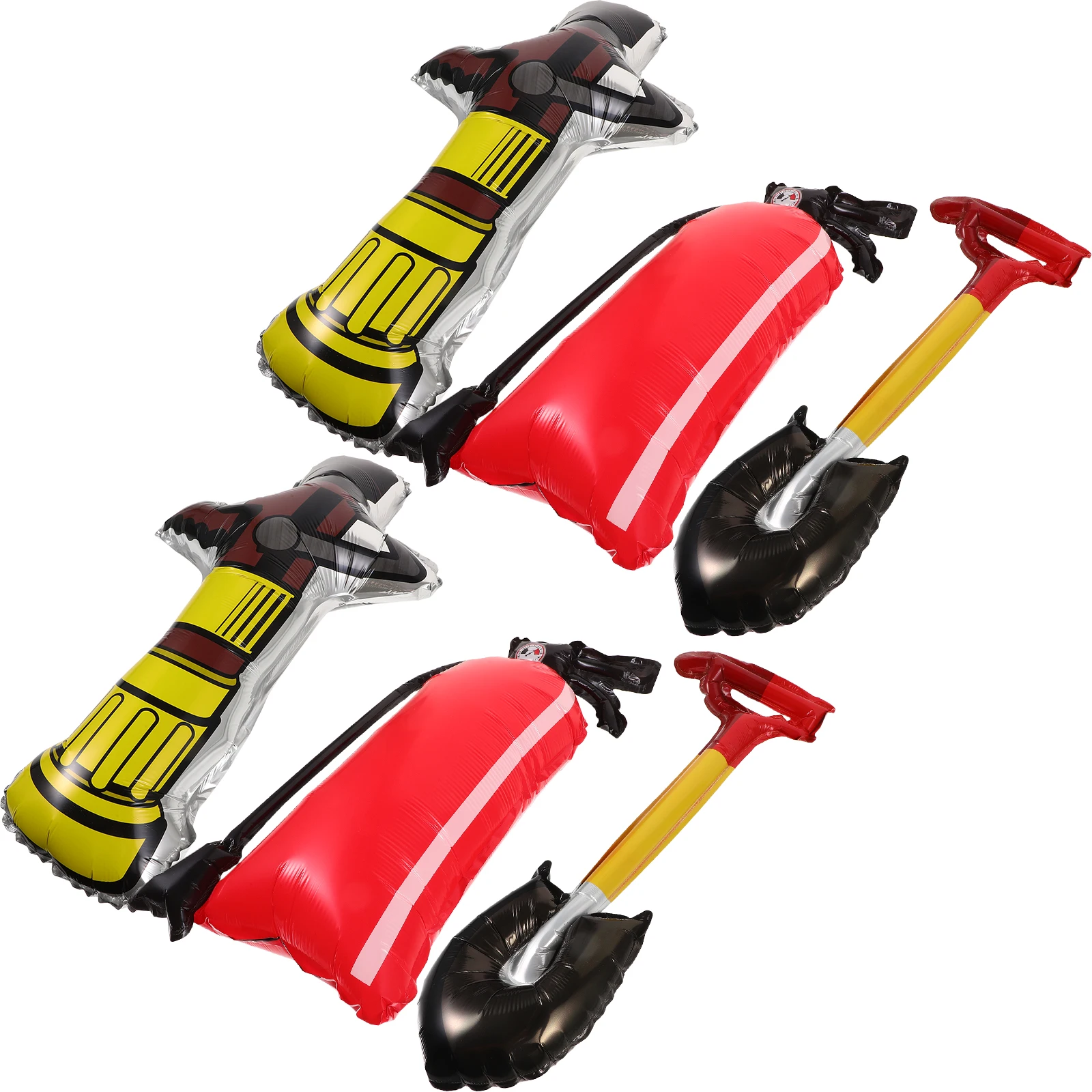 

1 set Fire Extinguisher Shaped Balloons Aluminum Foil Inflatable Fire Spade Props Firefighting Party Supplies Decor Effects