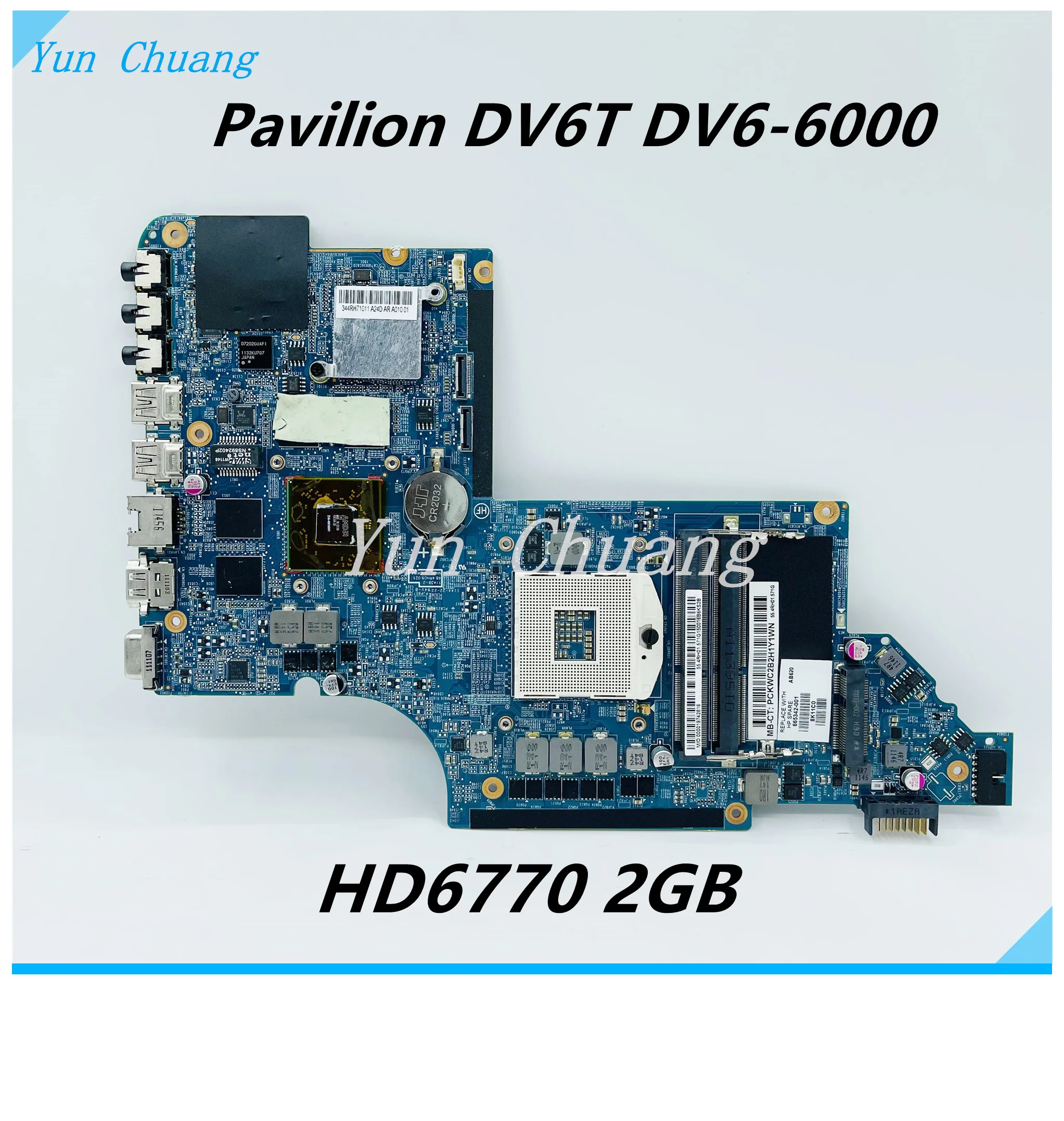 

665342-001 материнская плата для HP Pavilion DV6T-6000, материнская плата для ноутбука HD6770 2G GPU DDR3 100% протестирована ОК