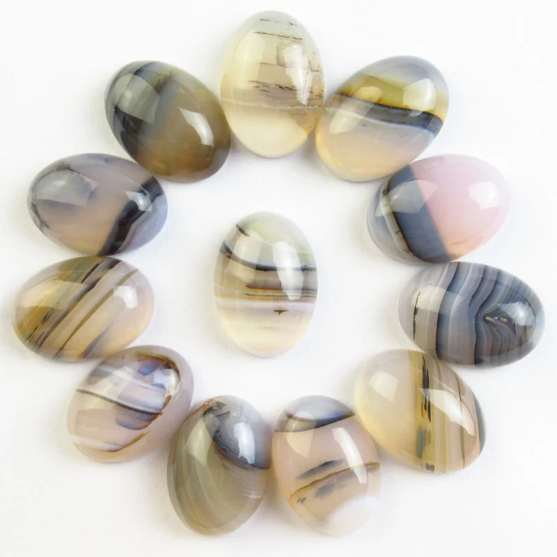 

Wholesale 10Pcs 18x13mm Oval Shaped Natural Scenic Dendritic Agate Cabochon Natural Stone for Jewelry Making Accessories NO Hole