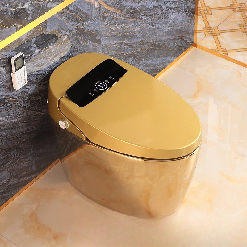 

Golden Smart Toilet Fully Automatic All-in-One Multi-Function Plated Toilet No Water Pressure Restriction Splash-proof