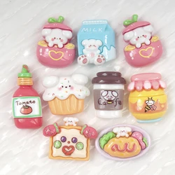 10/100PCS Resin Accessories Snack series Tomato sauce milk DIY children Scrapbooking Handmade Hairclip Craft Flatback Phone Case