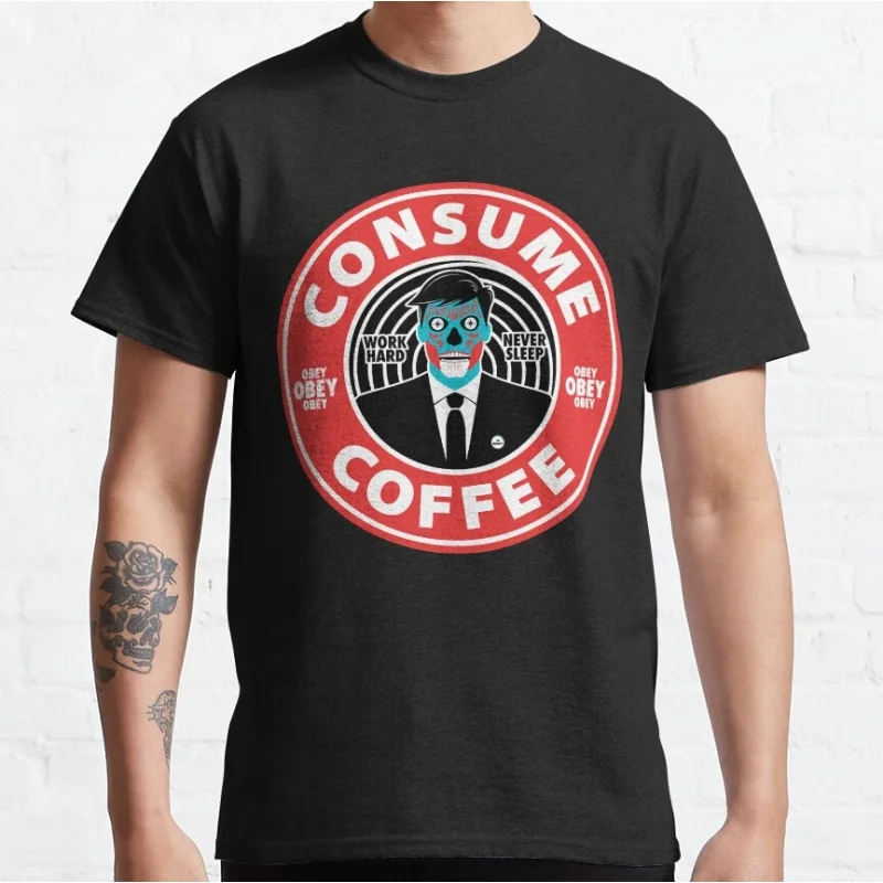 

Funny Man Retro Sic-Fi They Live Gift T Shirt John carpenter Vintage Horror movie Alien Graphic clothes All size Tee S-6XL