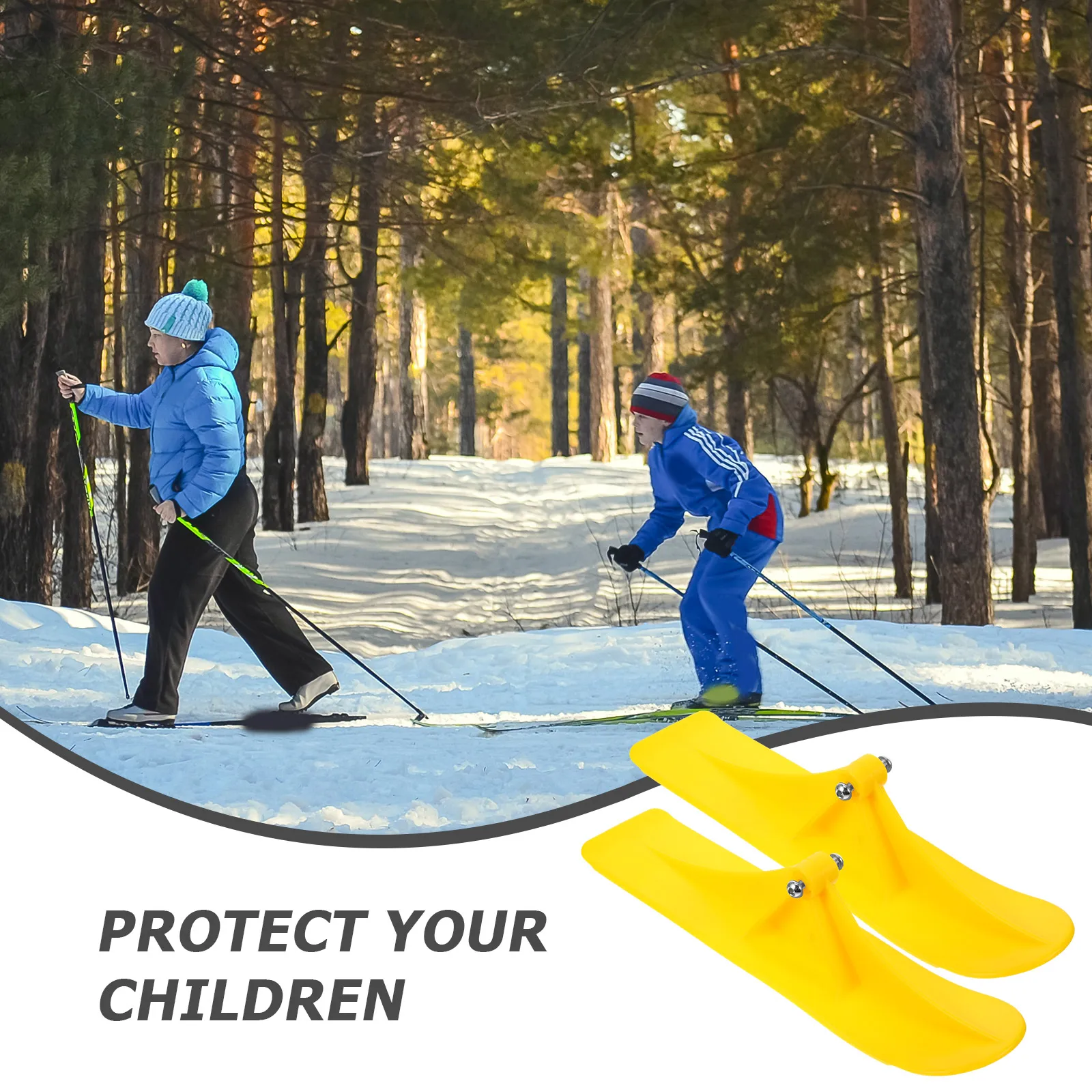 

1 Set Premium Plastic Kids Ski Sled Durable Cold Resistant Snow Board Multi Functional Outdoor For Children Scooter Sled Board