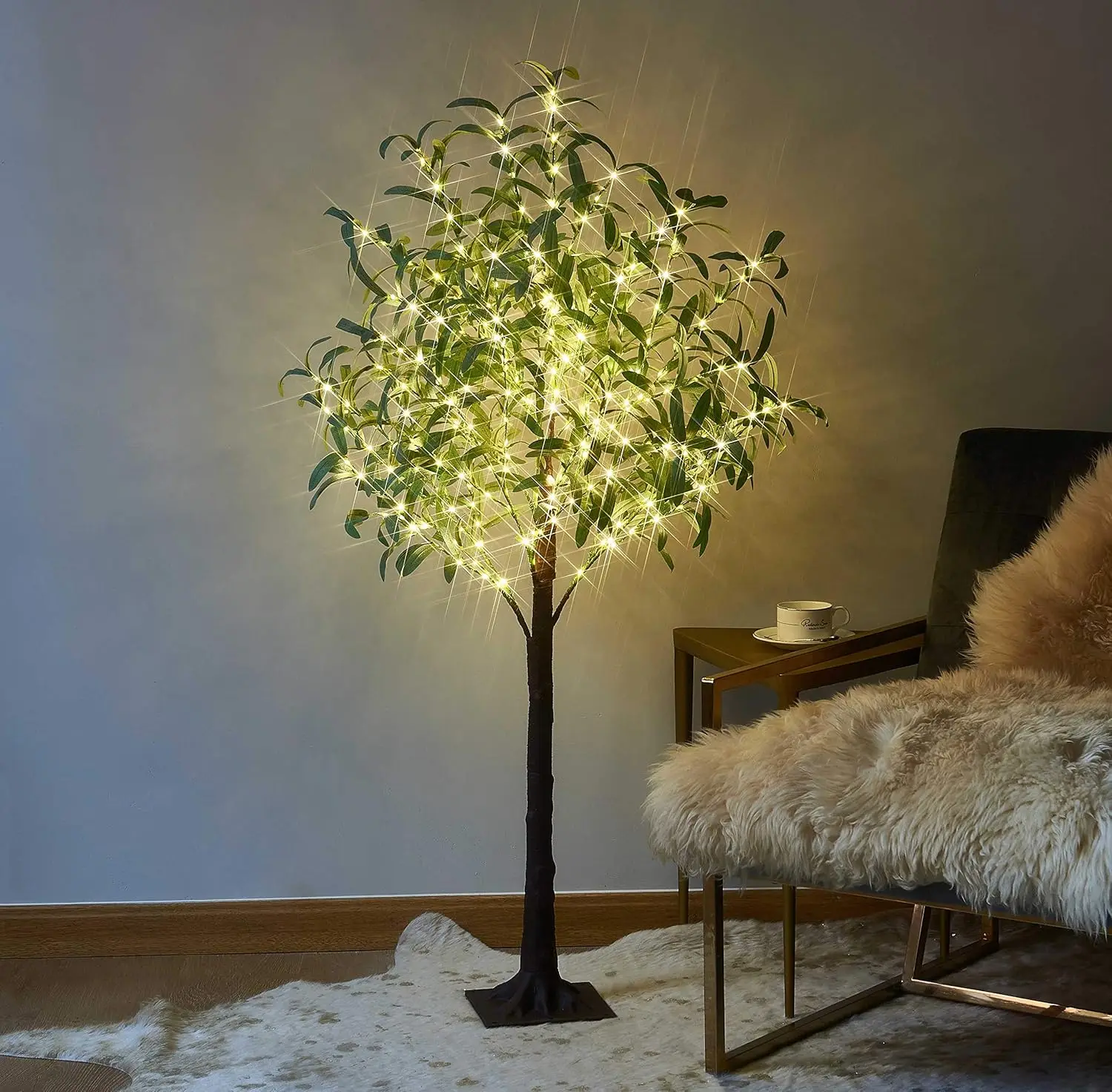 

Lighted Olive Tree Fairy Lights, Faux Plant Tree with Lights for Indoor Outdoor Home Wedding Party Room Decoration