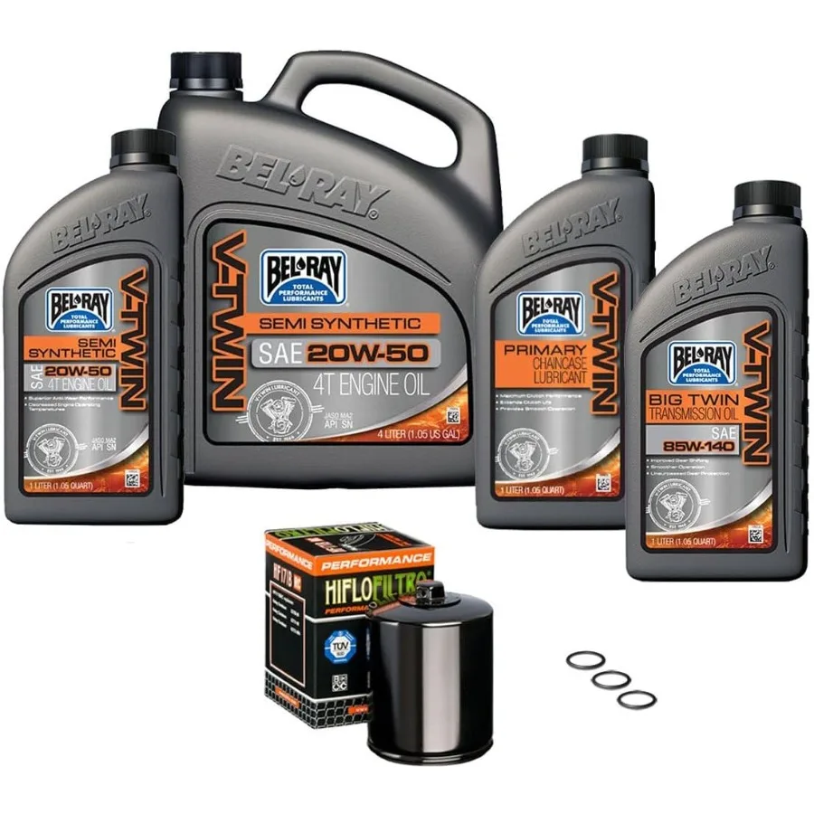 

Полусинтетическая трансмиссия двигателя и комплект для замены первичного масла для мотоциклов Harley Davidson 2017, модели M8 с черным цветом