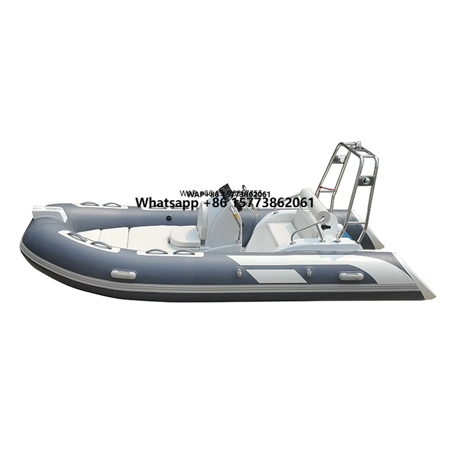Bote Inflable Zodiac de Pesca con Casco Rígido de Fibra de Vidrio RIB390 de 13 pies, CE, Orca Hypalon PVC