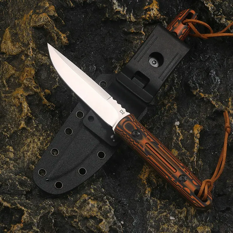 

Trskt D2 Survival Hunting Knife Camping, Fishing, Pocket Kitchen Knives Outdoor Survival Edc Tool With Kydex Dropshipping