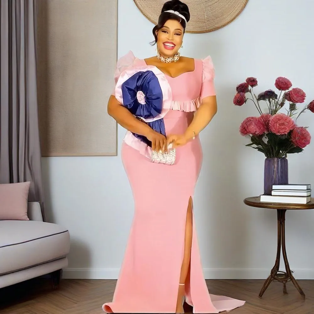 

Африканские вечерние платья больших размеров для женщин, облегающее длинное платье с разрезом и цветочным принтом Дашики, элегантное мусульманское свадебное вечернее платье в Турции