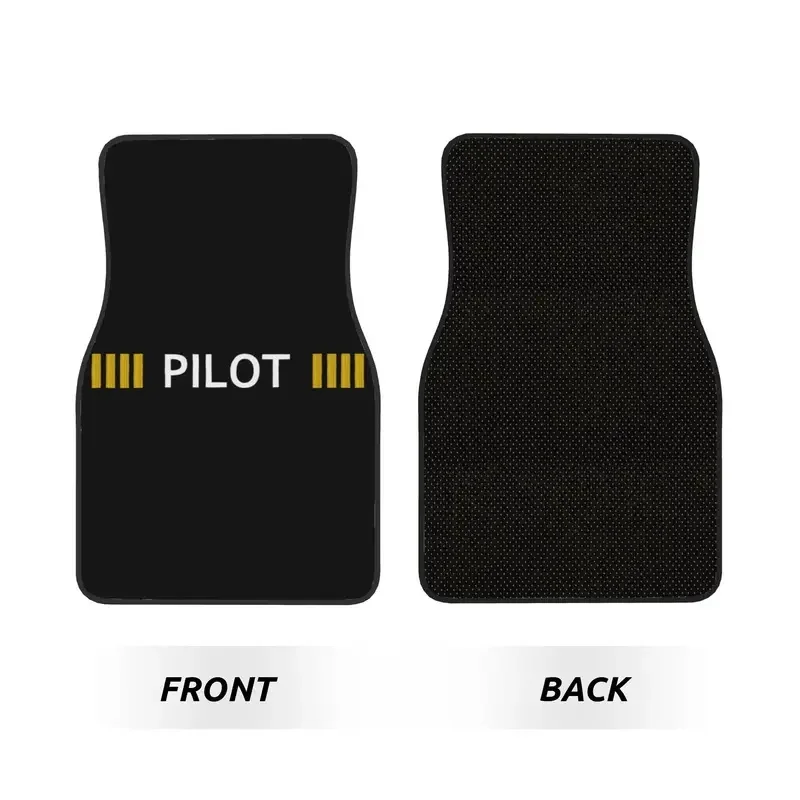 Pilot Captain Stripes Aviation Aviator Car Floor Mats of 4 Pieces Crystal Velvet Rugs Universal Car Front Rear Carpets Foot Mats