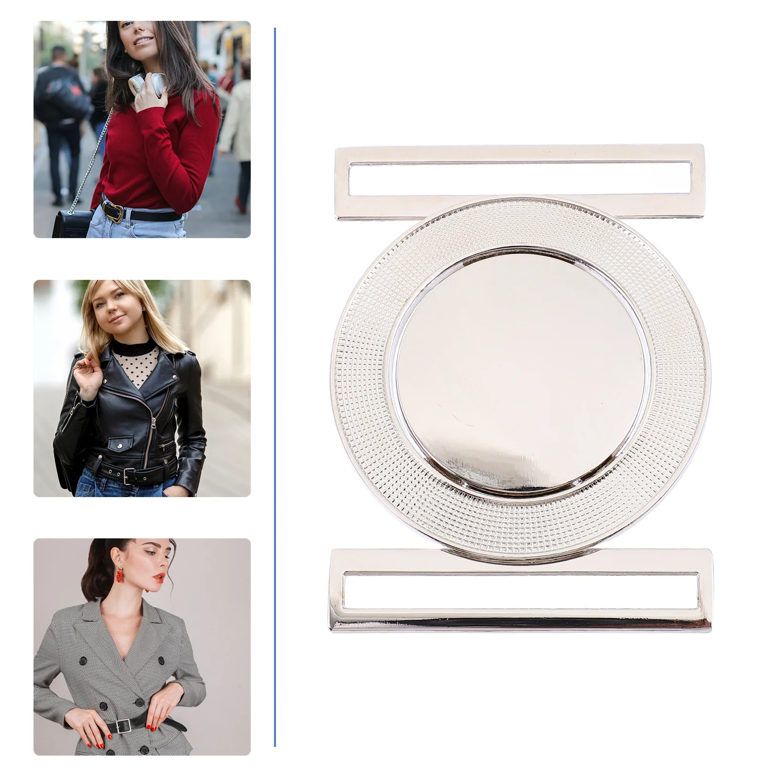 جولة حزام الخصر مشبك سبائك الزنك إغلاق لمعطف Diy بها بنفسك الملابس والاكسسوارات الزخرفية موصل أسفل أبازيم الحزام #2