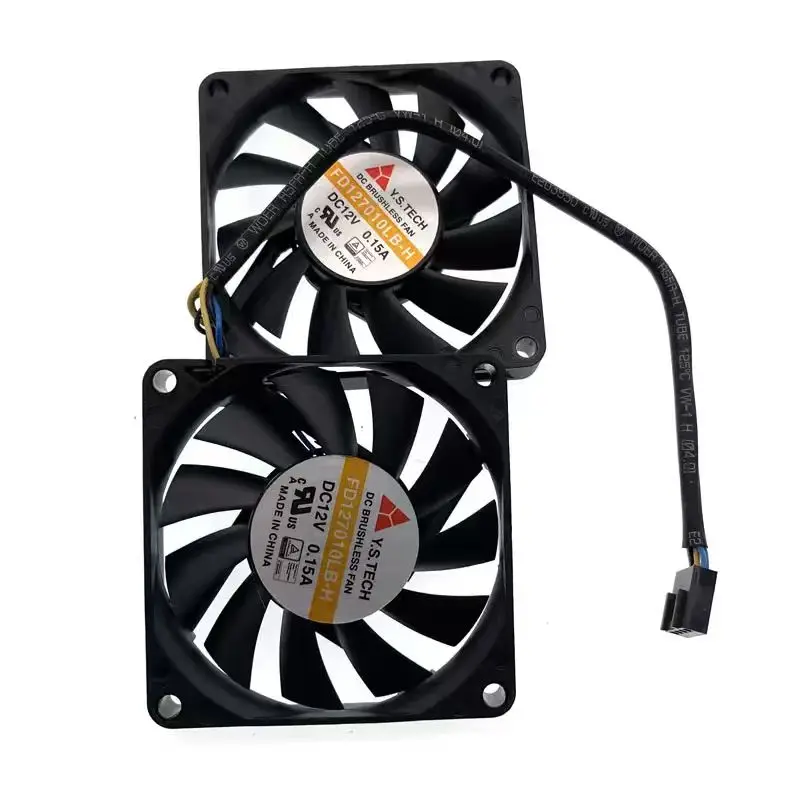 

2 in 1 70mm PWM Fans For Y.S.Tech FD127010LB-H FD127010LB 7010 Slim 70x70x10mm 70mm 7CM 4Pin Ball Bearing Cooling Fan