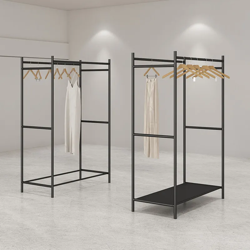 Clothing store double row Nakajima display rack floor-to-ceiling wrought iron women's clothing special middle pants side hanging