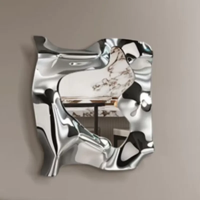 Club Wall Lamp Electroplating Solid Metal Mirror Hard Rock Plating Frame Decoration Hotel Bedroom Porch Abstract Art