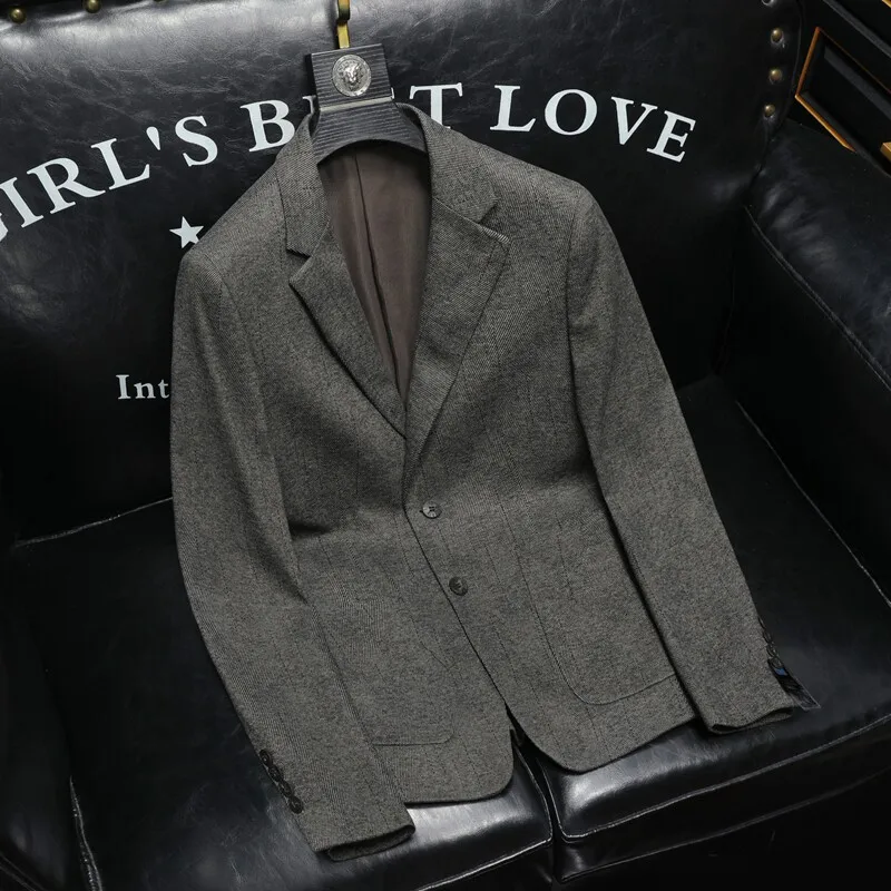 

2026 Spring Autumn Business Casual Suit Jacket Men Single Breasted Office Social Formal Coats Wedding Groom Men Blazers M-4XL