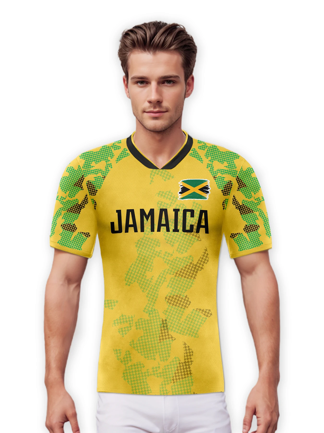 Customized Jamaica Soccer Jersey Personalized Name Number, National Team Football Shirt Flag Design for Men Kids Women