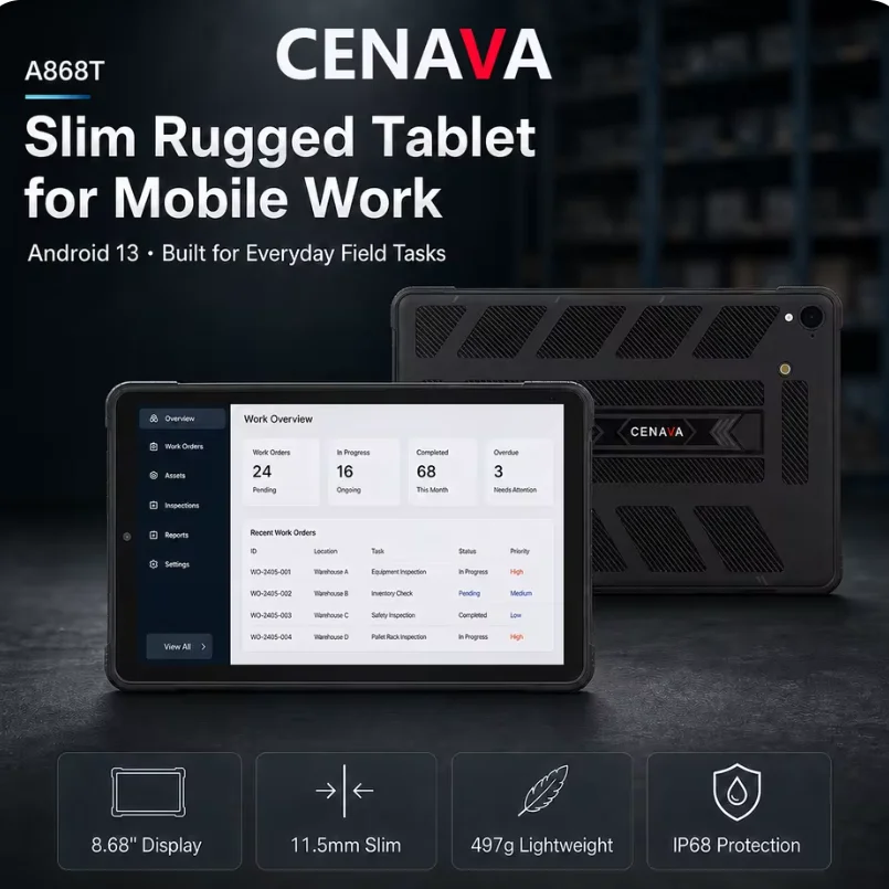 CENAVA A868T 4G 8.68-inch 800*1340 IPS Tablet MTK8788 CPU 8G RAM 128G ROM Android 13 WiFi5 BT4.2 IP68 5800mAh Dual Camera Tablet