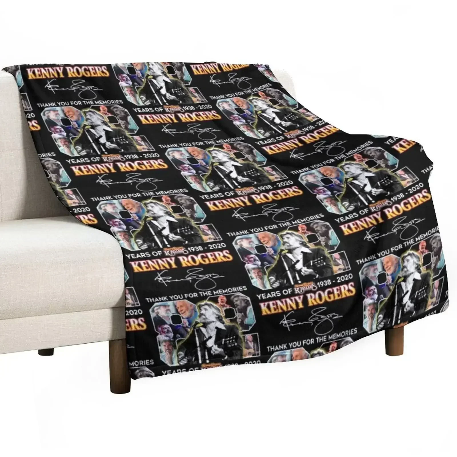 

82 years of Kenny Rogers thank you for the memories signature Throw Blanket Kid'S Extra Large Throw Single Thin Blankets