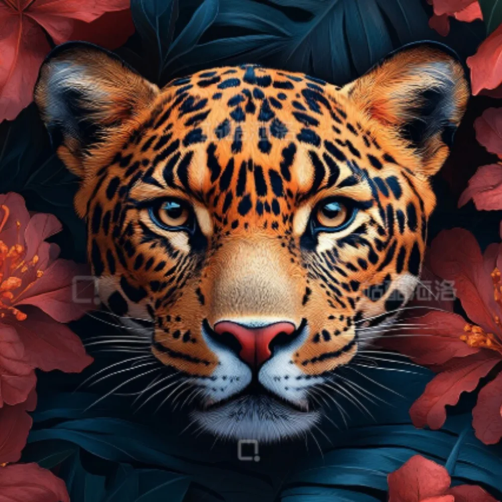 beibehang Customized modern bedroom, living room, fierce tiger breaking through the wall, TV background wallpaper