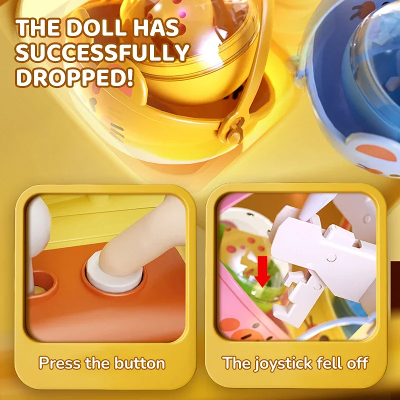 Claw Machine Toy for Kids Girl Boy Portable Plush Doll Grabber  with Music Toy Crane Machine Party Game Children Christmas Gifts