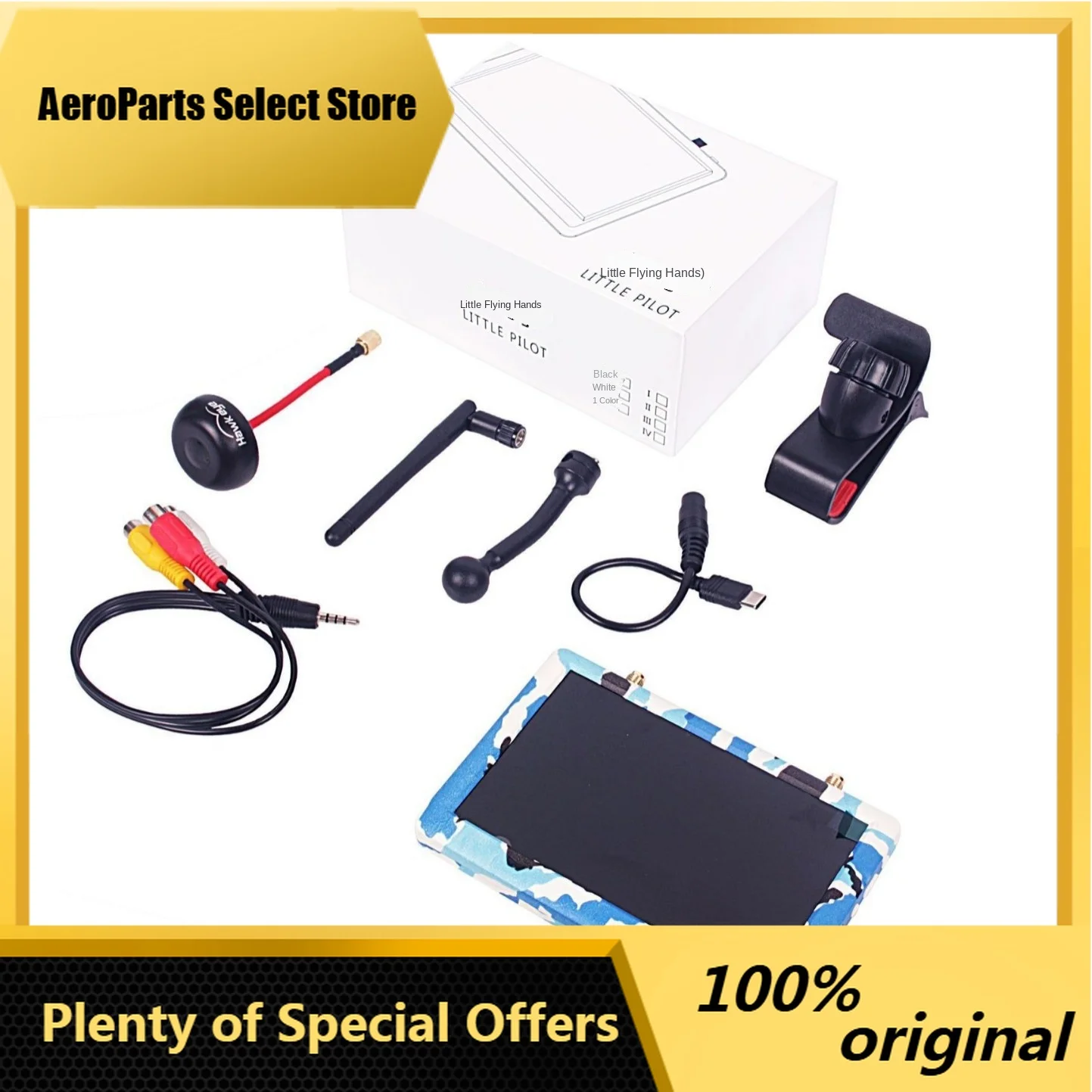 AeroPartsHawkeye Flyer 4th Generation FPV Aerial Dr-one Display 60 Frame DVR Video 5.8G 48 Channel Dual Reception Durable Plasti