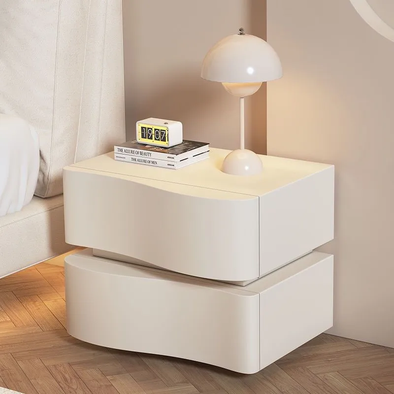 2024 New Creative Small Ultra-narrow Storage Cabinet Cream Wind Bedside Table Modern Simple Home Bedroom Bedside Cabinet News