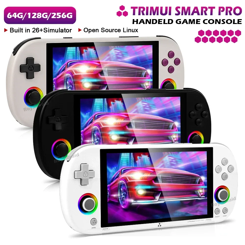 

128G 256G Trimui Smart Pro Handheld Game Console 4.96''IPS Screen Linux System Joystick RGB Lighting Retro Video Game Player NEW