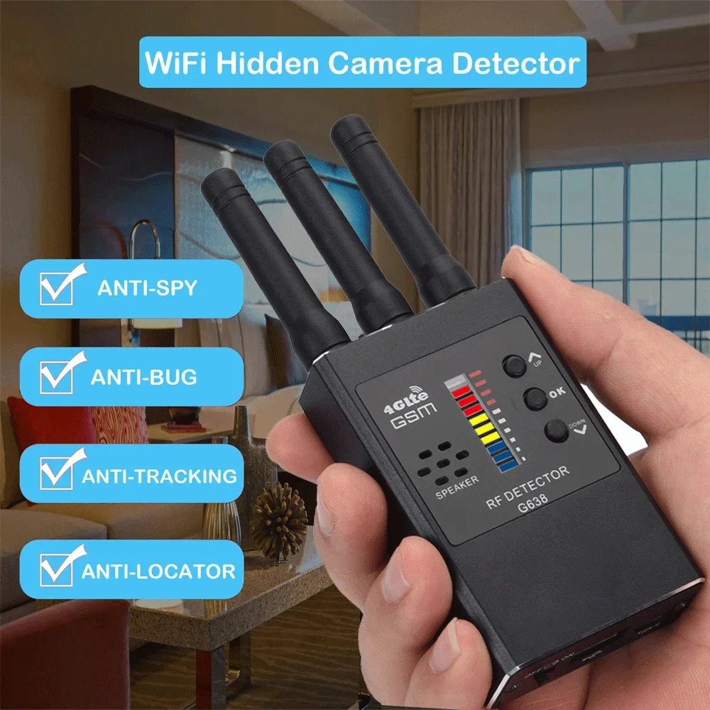 Detector de câmera de hotel, bug gsm, gps, rastreador, escuta, gadgets de espião, busca de dispositivos, detectores para carro, reuniões, viagens