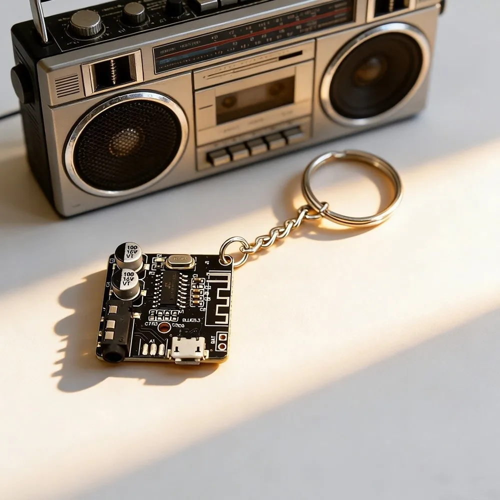 Real PCB Circuit Board Keychain Personalized Mechanical Electronic Component Key Fob Cyberpunk Style Sturdy Bag Pendant Charms