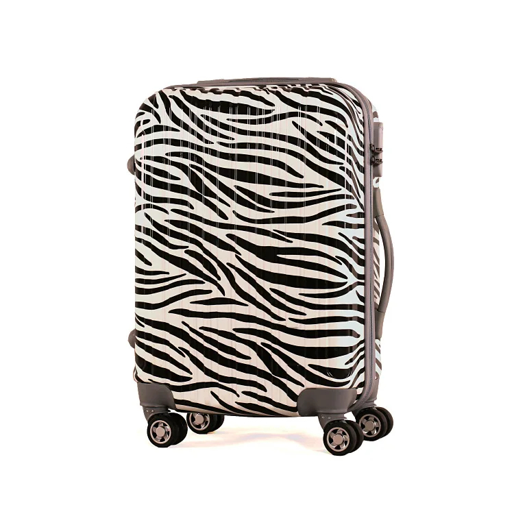 Zebra Straight ABS+PC Trolley Box Printed Travel Box Universal Wheel Luggage Box 202428 inch Men's and Women's Climbing Case