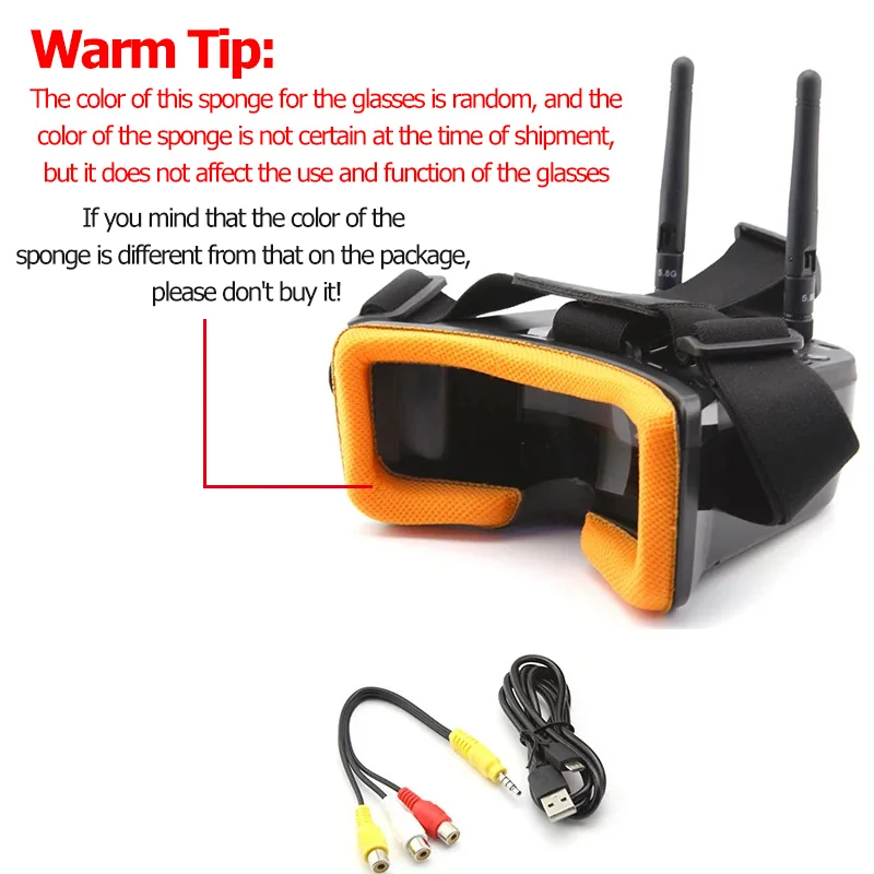 VR009 FPV نظارات الفيديو 3 بوصة 480*320 شاشة LCD المدمج في 5.8 جيجا هرتز 40CH هوائيات مزدوجة المدمج في البطارية لطائرات بدون طيار RC كوادكوبتر