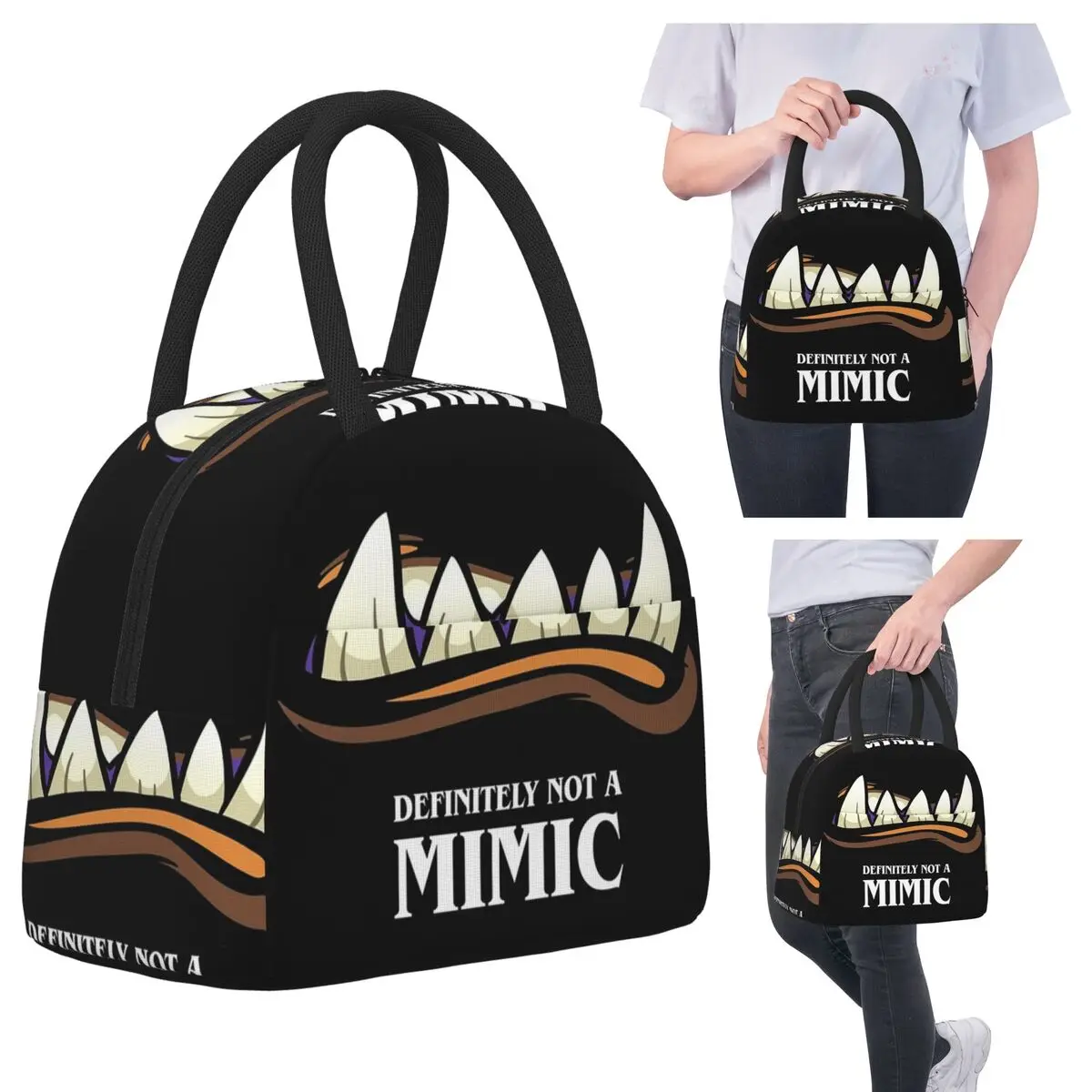 

Definitely Not A Mimic Tabletop RPG Gaming Insulated Lunch Bag for Kids School Cooler Thermal Food Box Tote Portable Lunch Boxes