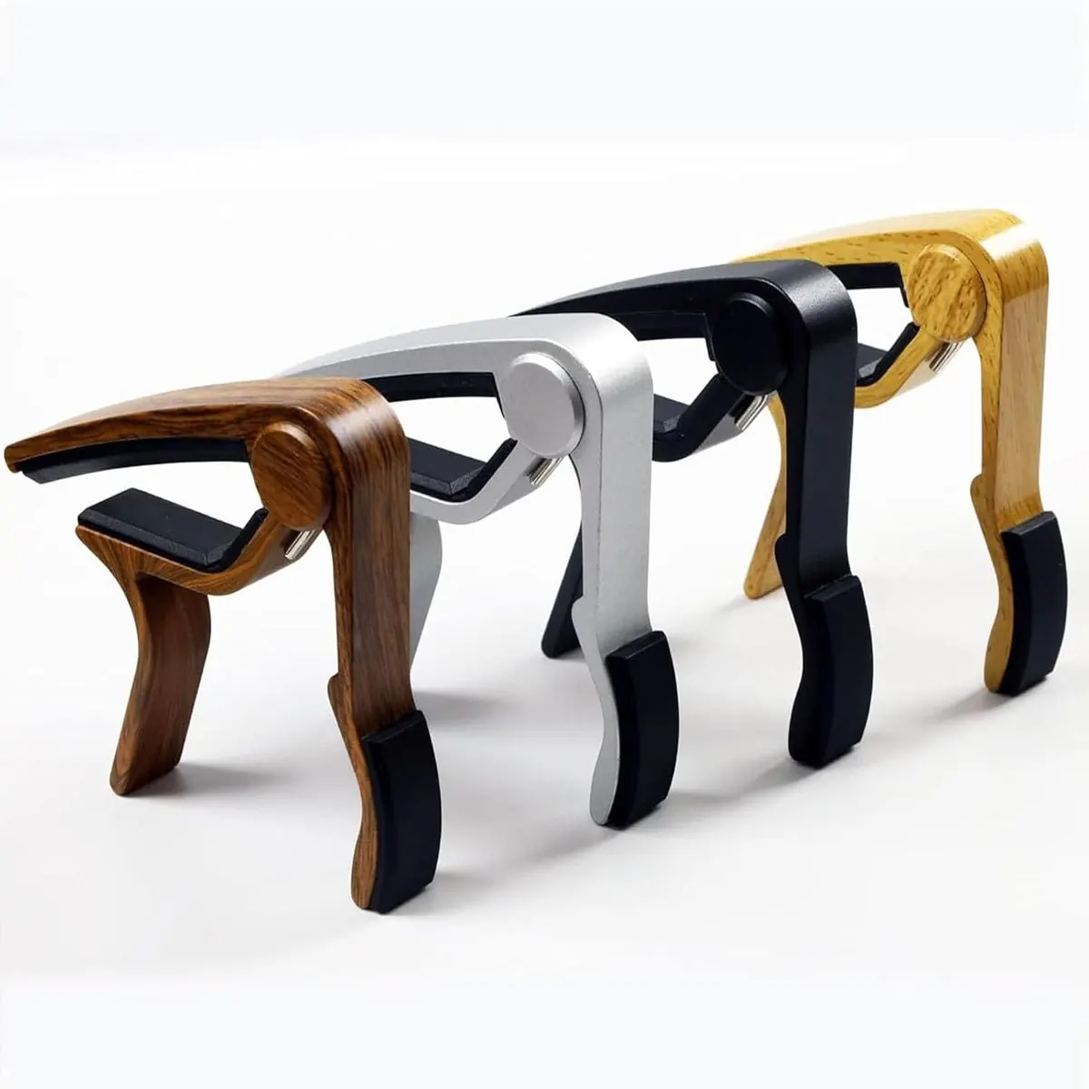 Black Alloy Quick Change Guitar Capo with 6 Picks - Precision Control for Acoustic & Electric Guitars ZSY view 5