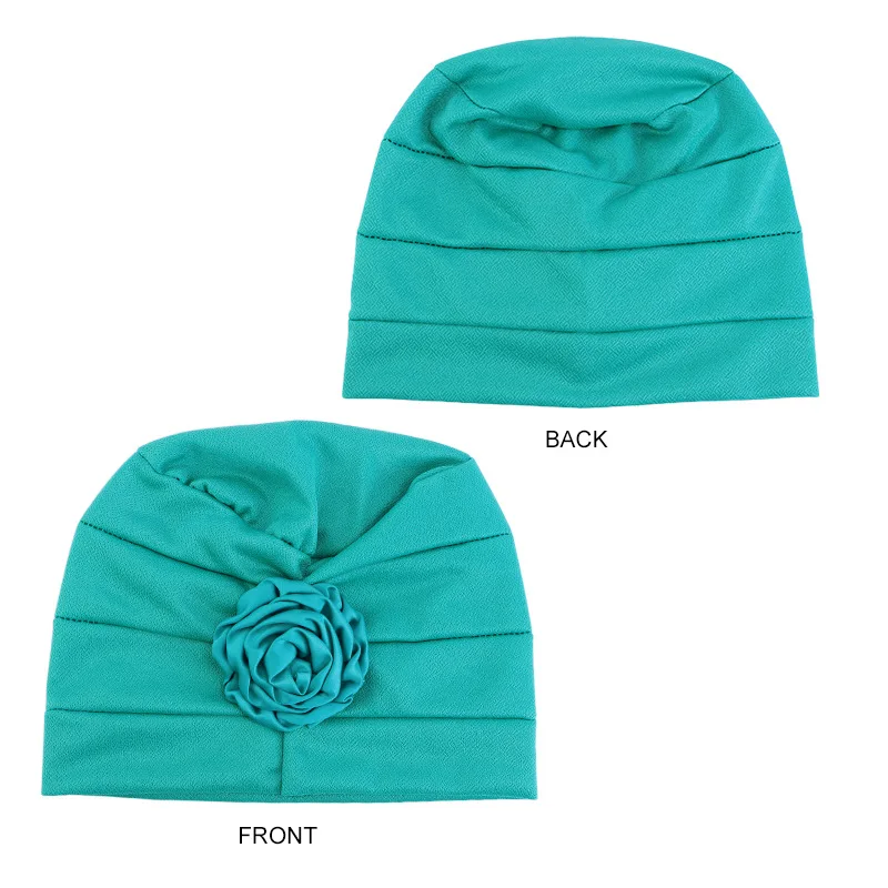 New Women big flower Women\'s Hat Chemotherapy Cap Muslim Islam Ruffle Cancer Chemo Beanie Scarf Turban Wrap Cap Hair Accessories