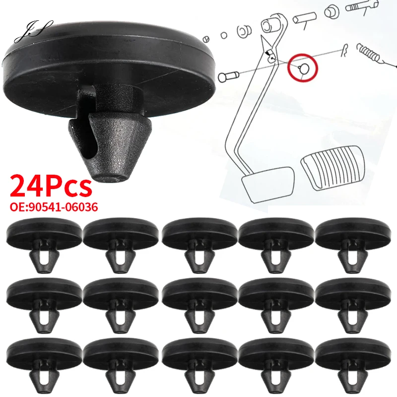 24pcs Car Cushion Brake Pedal Pad Stop Brake Light Switch Stopper Clutch Limiter Rubber 90541-06036 Accessories Automotive Parts